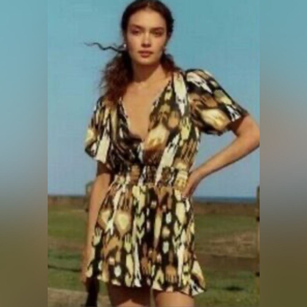 Anthropologie Somerset Flowy Shorts Romper Size Small EUC Aztec Southwestern